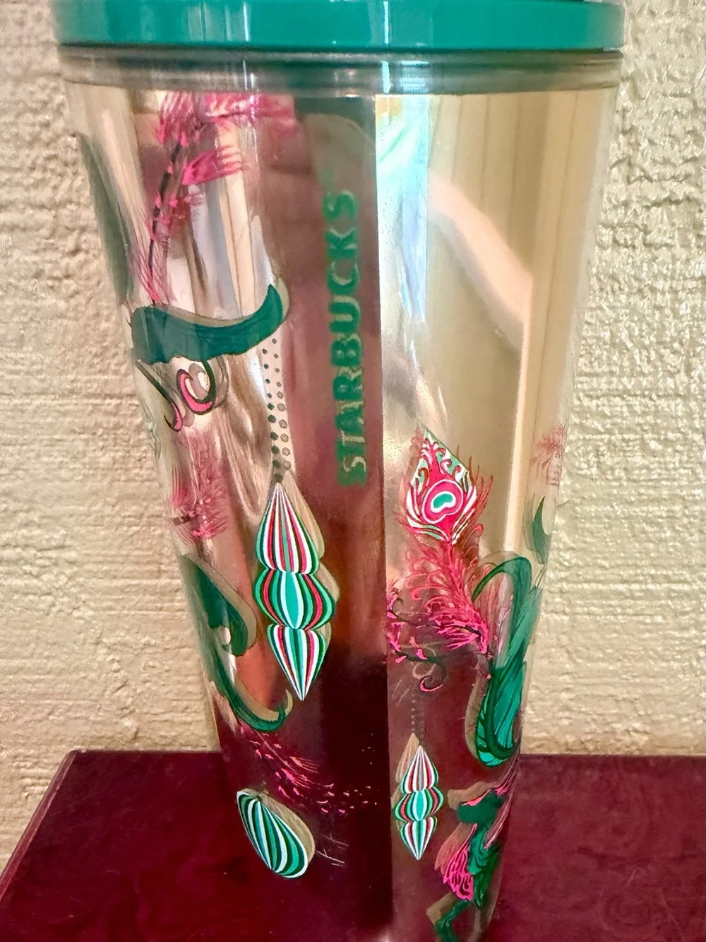 Starbucks 2024 Holiday 24 oz Cold Cup Tumbler w/ Reindeer Straw Topper - New